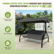 VEIKOUS 2-In-1 Convertible Swing 3 -person Gray Outdoor Swing VEIKOUS 2-In-1 Convertible Swing 3 -person Gray Outdoor Swing
