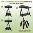 VEIKOUS Included side trays 3 -person Dark Gray Outdoor Swing VEIKOUS Included side trays 3 -person Dark Gray Outdoor Swing