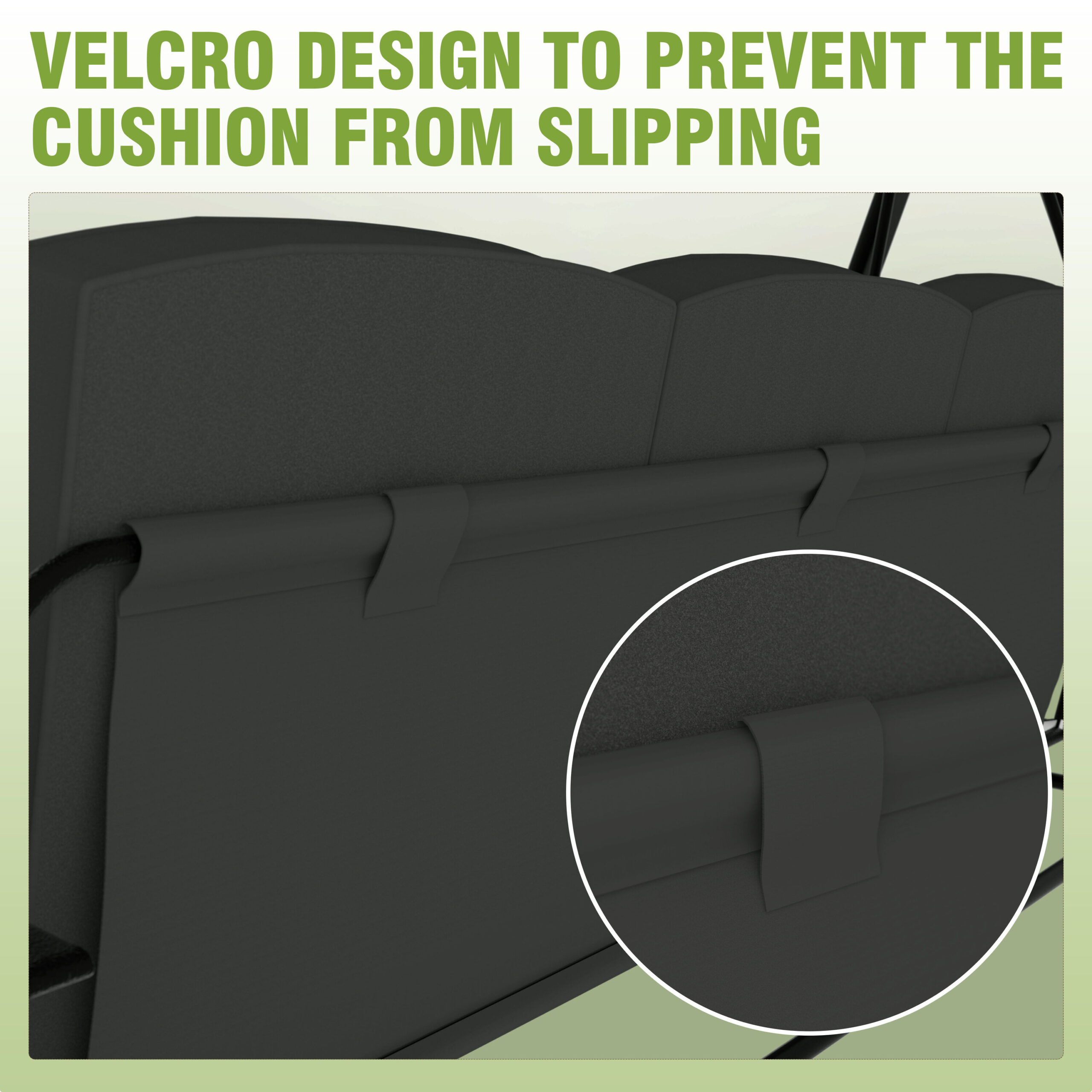 VEIKOUS Included side trays 3 -person Dark Gray Outdoor Swing VEIKOUS Included side trays 3 -person Dark Gray Outdoor Swing