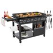Royal Gourmet 44-Inch Griddle with Front Spice Rack 6 -Burner Liquid propane Flat Top Grill