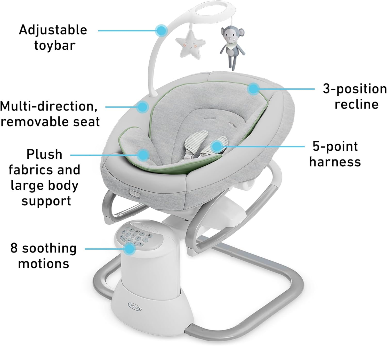 Graco Soothe My Way with Removable Rocker, Madden - Versatile Baby Swing & Portable Rocker Graco Soothe My Way with Removable Rocker, Madden - Versatile Baby Swing & Portable Rocker