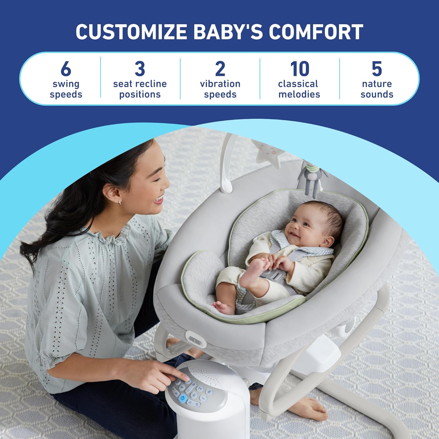 Graco Soothe My Way with Removable Rocker, Madden - Versatile Baby Swing & Portable Rocker Graco Soothe My Way with Removable Rocker, Madden - Versatile Baby Swing & Portable Rocker