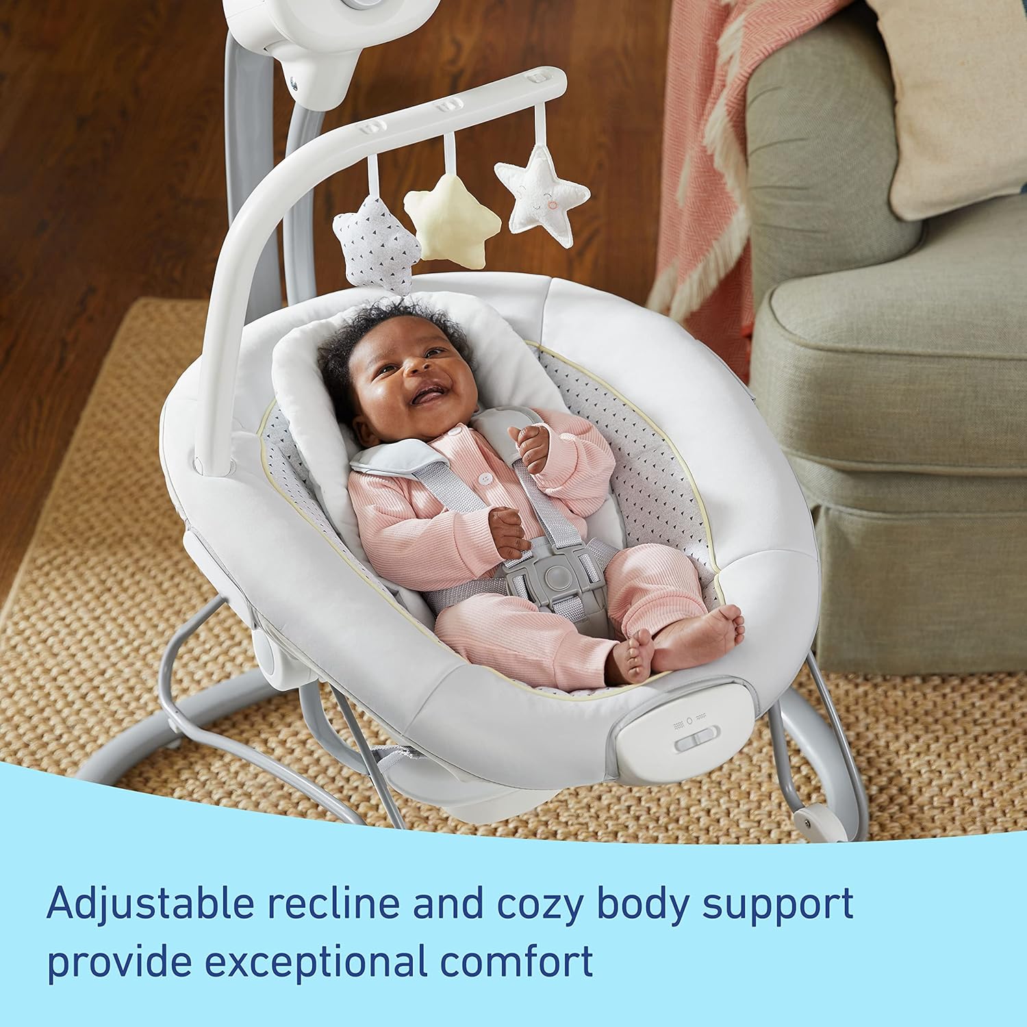 Graco Sway2Me Portable Baby Swing and Bouncer Seat with Music, Sounds, and Adjustable Settings, Watson Collection Graco Sway2Me Portable Baby Swing and Bouncer Seat with Music, Sounds, and Adjustable Settings, Watson Collection