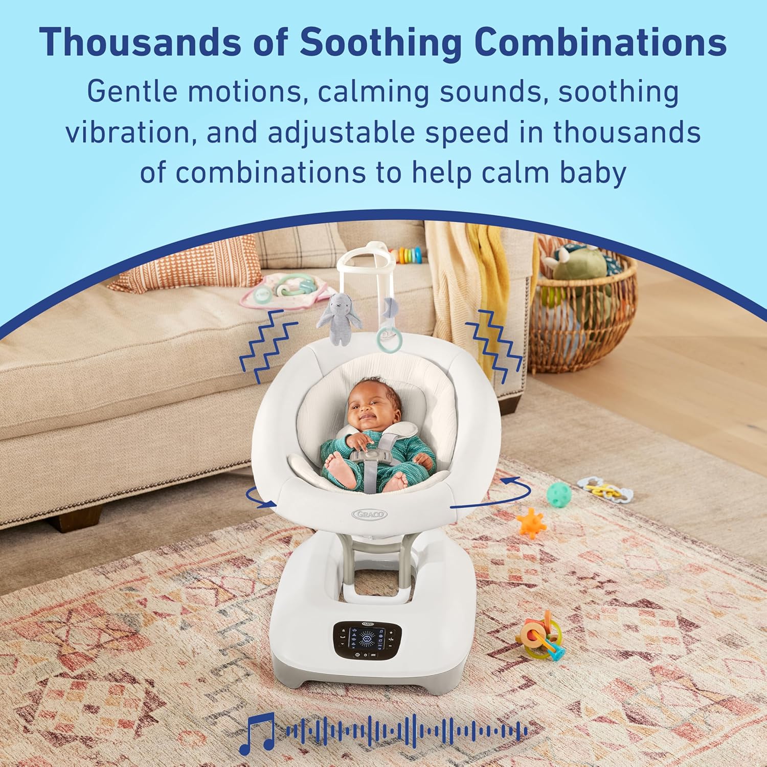 Graco SmartSense Baby Swing with Cry Detection Technology, Soothing Motions and Calming Vibrations, Comfortable Infant Support, Rori Graco SmartSense Baby Swing with Cry Detection Technology, Soothing Motions and Calming Vibrations, Comfortable Infant Support, Rori
