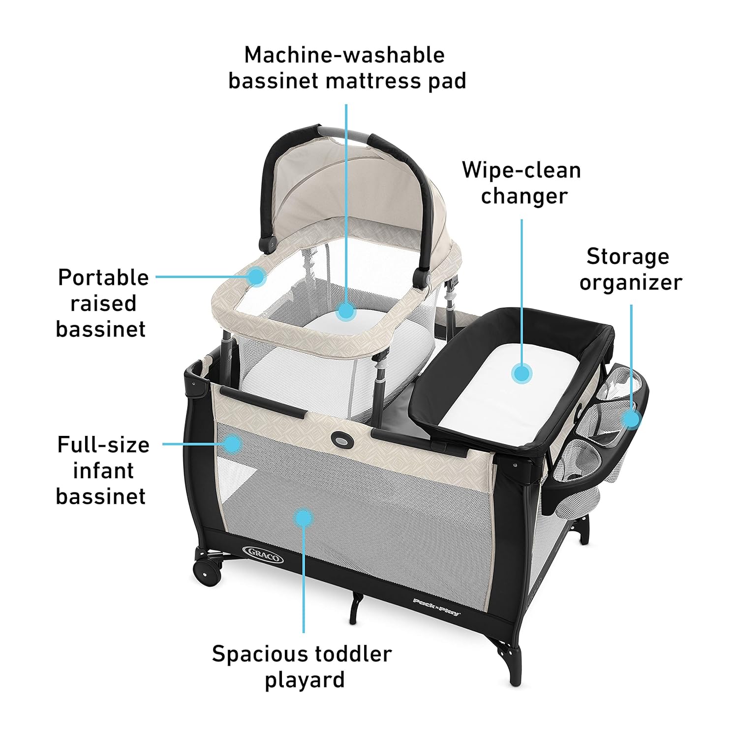 Graco Pack 'n Play Day2Dream Travel Bassinet Playard Features Portable Bassinet Diaper Changer and More (Lo, Lo) Graco Pack 'n Play Day2Dream Travel Bassinet Playard Features Portable Bassinet Diaper Changer and More (Lo, Lo)