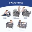 Graco Pack ’n Play Travel Dome LX Playard – Raised Travel Bassinet, UV‑50 Canopy, Changer & Storage, Astin