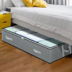Dustproof Under-Bed Storage Box with Reinforced Handles, for Comforter, Blanket, Pillow, and Toys, Bedroom Accessories