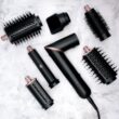 SRILabs StyleWrap Pro 7-in-1 Coanda Air Hair Multi Styler Dryer Brush with Negative Ions, Black