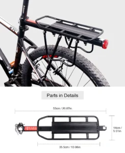 Deemount Bicycle Luggage Carrier, Cargo Rear Rack Shelf, Cycling Bag Stand Holder, Trunk Fit for 20-29'' MTB & 4.0'' Fat Bike