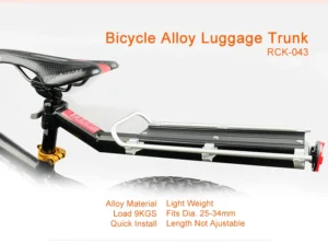 Deemount Bicycle Luggage Carrier, Cargo Rear Rack Shelf, Cycling Bag Stand Holder, Trunk Fit for 20-29'' MTB & 4.0'' Fat Bike