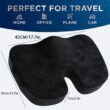 Travel Seat Cushion, Memory Foam U-Shaped Pillow for Chair, Cushion Pad Car Office, Hip Support Massage Orthopedic Pillow