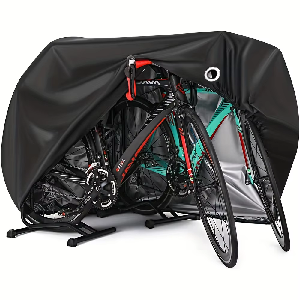 Bike Cover for 2 Bikes, Outdoor Waterproof Bicycle Cover, Rain, Sun, UV, Dust, Windproof with Lock Hole Bike Cover for 2 Bikes, Outdoor Waterproof Bicycle Cover, Rain, Sun, UV, Dust, Windproof with Lock Hole