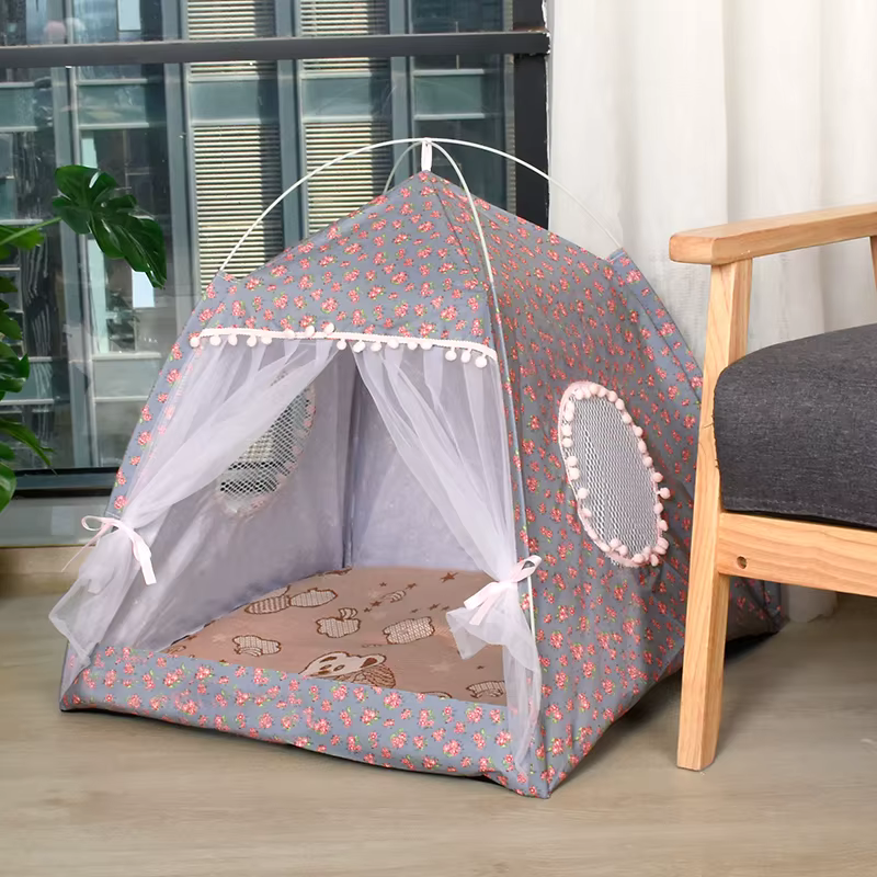 Cat Broken Flower Tent, Semi-Enclosed Internet Celebrity Tent Nest, Universal for All Seasons, Pet Supplies, Summer Dog and Cat Nest Cat Broken Flower Tent, Semi-Enclosed Internet Celebrity Tent Nest, Universal for All Seasons, Pet Supplies, Summer Dog and Cat Nest - Image 6