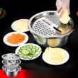 3PCS/1Set Vegetable Slicer, Stainless Steel Potato Slicer, Vegetable Washing Basin, Drain Basket, Multifunctional