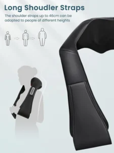 Rmssim Shiatsu Neck Back Massager with Heat - 3D Deep Kneading Massage Pillow for Shoulder Pain Relief - Home & Car Use Adapter