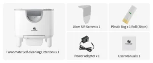 F6 Open-Top Self Cleaning Litter Box - Automatic Cat Toilet with Safety Sensors & Odor Control - No-Pinch Design