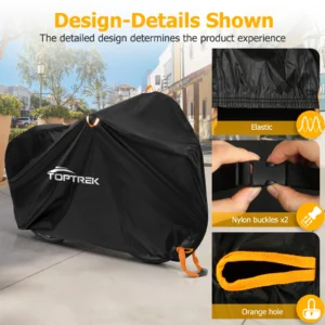 Toptrek Bike Cover, 210D High-Quality Bicycle Protector, Multipurpose Rain, Snow, Dust Waterproof, All-Weather Protective Covers