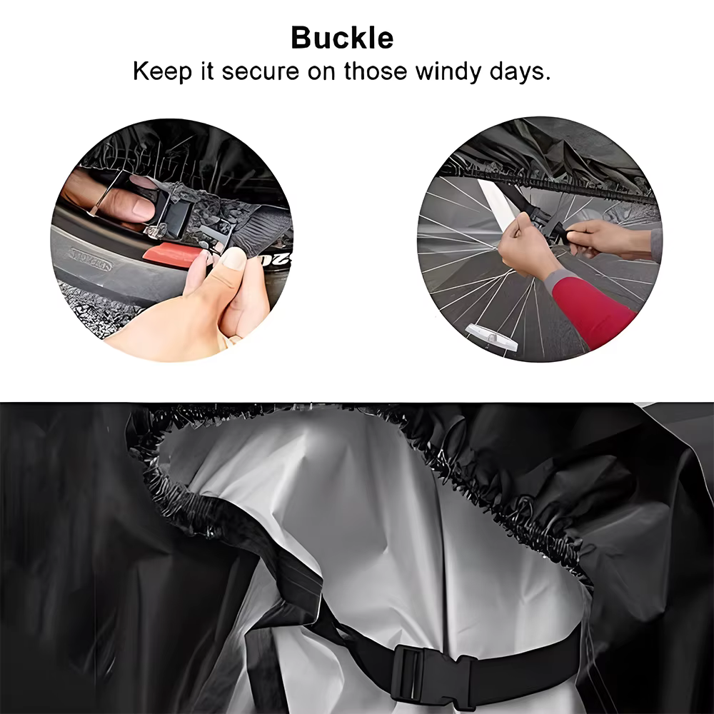 Bike Cover for 2 Bikes, Outdoor Waterproof Bicycle Cover, Rain, Sun, UV, Dust, Windproof with Lock Hole Bike Cover for 2 Bikes, Outdoor Waterproof Bicycle Cover, Rain, Sun, UV, Dust, Windproof with Lock Hole - Image 5