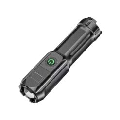 LED Camping Torch Flashlight, High Power, Rechargeable USB Spotlight, Zoom Lantern, Built-in Battery, for Fishing, Outdoor, Waterproof