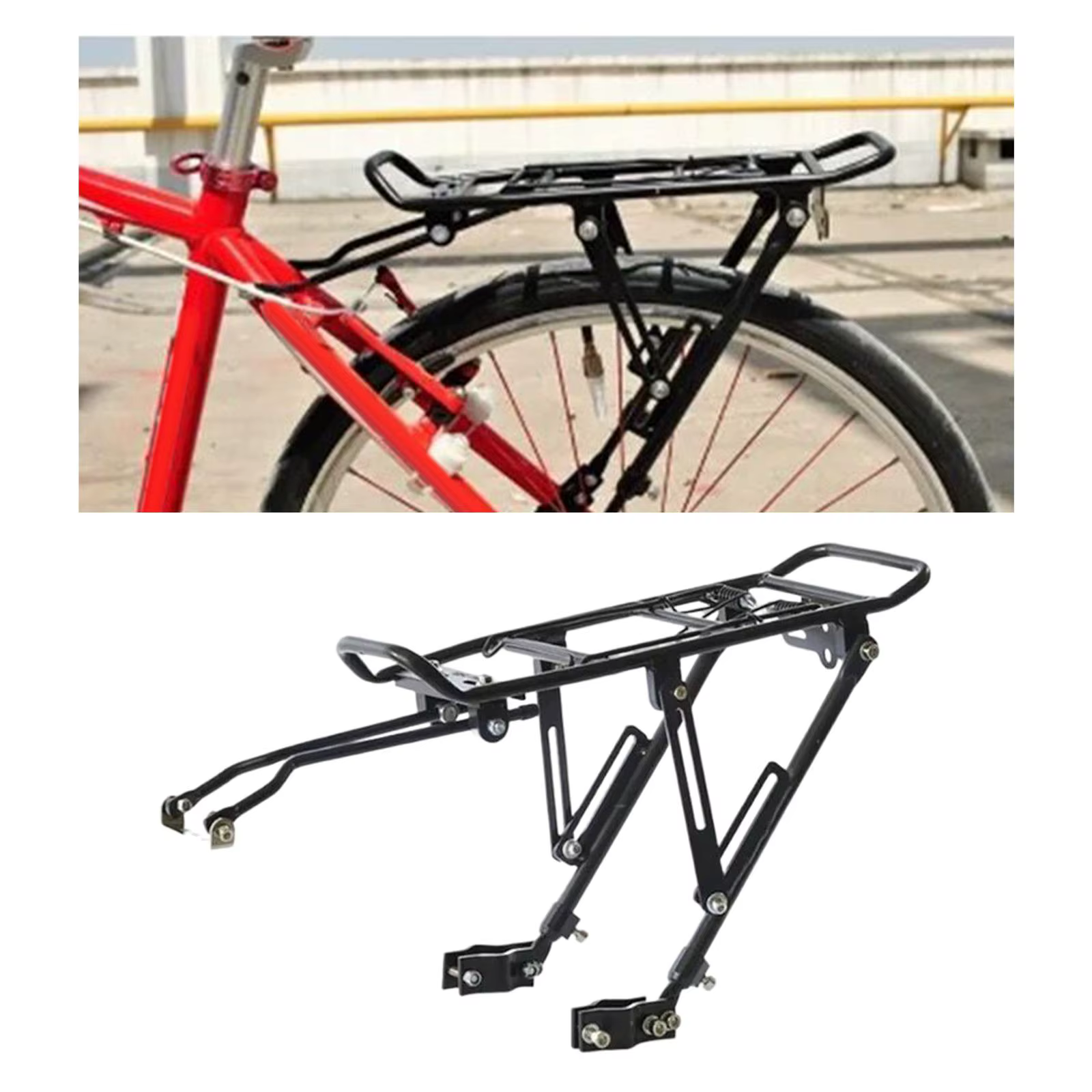 Mountain Bike, Bicycle Rear Luggage Cargo Rack, 25kg Alloy Tailstock Holder, Back Seat Shelf, Bicycle Carrier Rack for Road Bike Mountain Bike, Bicycle Rear Luggage Cargo Rack, 25kg Alloy Tailstock Holder, Back Seat Shelf, Bicycle Carrier Rack for Road Bike - Image 4