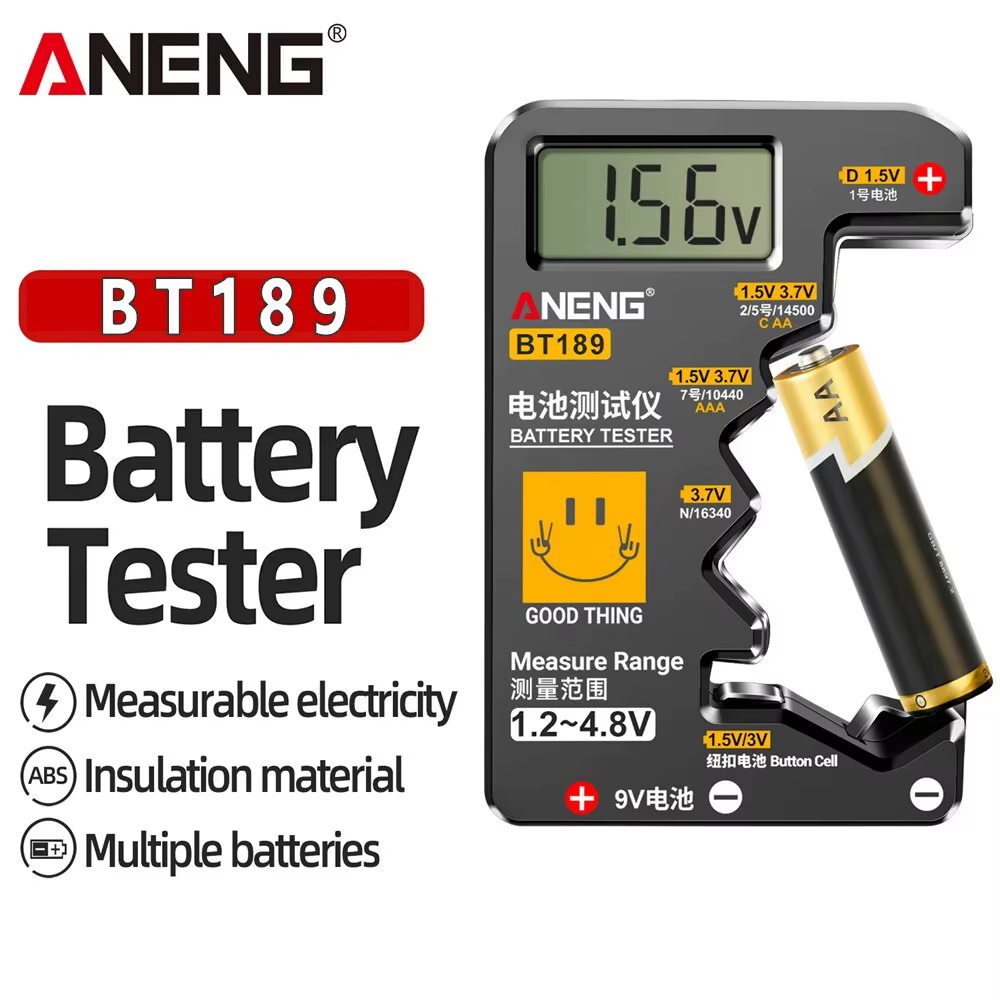 ANENG BT189 Button Cell Battery Tester, 9V, N, D, C, AA, AAA, Universal Household LCD Display Battery Tester, Power Bank Detectors, Tools ANENG BT189 Button Cell Battery Tester, 9V, N, D, C, AA, AAA, Universal Household LCD Display Battery Tester, Power Bank Detectors, Tools - Image 7