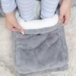 USB Electric Foot Warmer with Washable Plush Cover - Soft Flannel Heated Cushion Pad for Office & Home - Safe 5V Heating