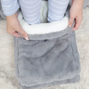 USB Electric Foot Warmer with Washable Plush Cover - Soft Flannel Heated Cushion Pad for Office & Home - Safe 5V Heating