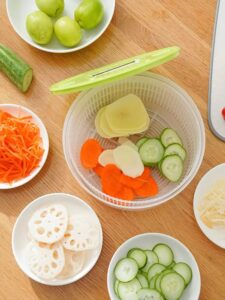 Salad Spinner for Leafy Vegetables, Lettuce Washer & Dryer, Kitchen Greens Drainer, Strainer, Crisper Tool