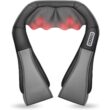 Rmssim Shiatsu Neck Back Massager with Heat - 3D Deep Kneading Massage Pillow for Shoulder Pain Relief - Home & Car Use Adapter