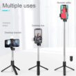 Portable Bluetooth Selfie, Stick Tripod Holder with Remote Shutter, Fill Light Extendable Wireless Remote, Retractable Phone Stand