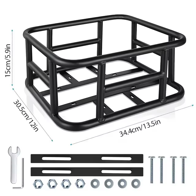 Rear Bike Basket, Bicycle Cargo Rack Bag, Large Capacity Front E-Bike Basket, Bike Baskets, Rear Rack for Outdoor Travel & Shopping Rear Bike Basket, Bicycle Cargo Rack Bag, Large Capacity Front E-Bike Basket, Bike Baskets, Rear Rack for Outdoor Travel & Shopping - Image 3