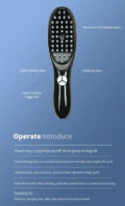 Electric Spray Massage Comb, Hair Growth Vibration Head Massager Brush, LED Anti-Hair Loss Scalp Liquid Medicine Atomizing Comb