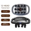 Professional Deep Tissue Massage Gun 12 Heads 9 Speeds - 42kg Thrust High Power Percussion Muscle Massager for Back & Neck Pain Relief - Cordless