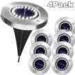 4 Pcs Solar Power Disk Light, Outdoor Garden Solar Underground Light, Deck Light Spotlight, Buried Solar LED Lamp