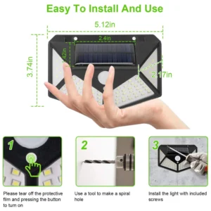 Multifunctional Solar Lamp, Outdoor Garden Decoration Solar LED Light, Waterproof Sunlight-Powered Spotlight with Motion Sensor Multifunctional Solar Lamp, Outdoor Garden Decoration Solar LED Light, Waterproof Sunlight-Powered Spotlight with Motion Sensor