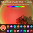 1pc Vibrant Sunset Projection Light, 16-Color Spectrum, USB Remote Control, Dynamic Color-Changing LED Light