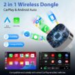 New Pionray 2-in-1 Wireless CarPlay Adapter, Android Auto Wireless Adapter, 5GHz WiFi, Type-C/USB Plug & Play CarPlay Wireless