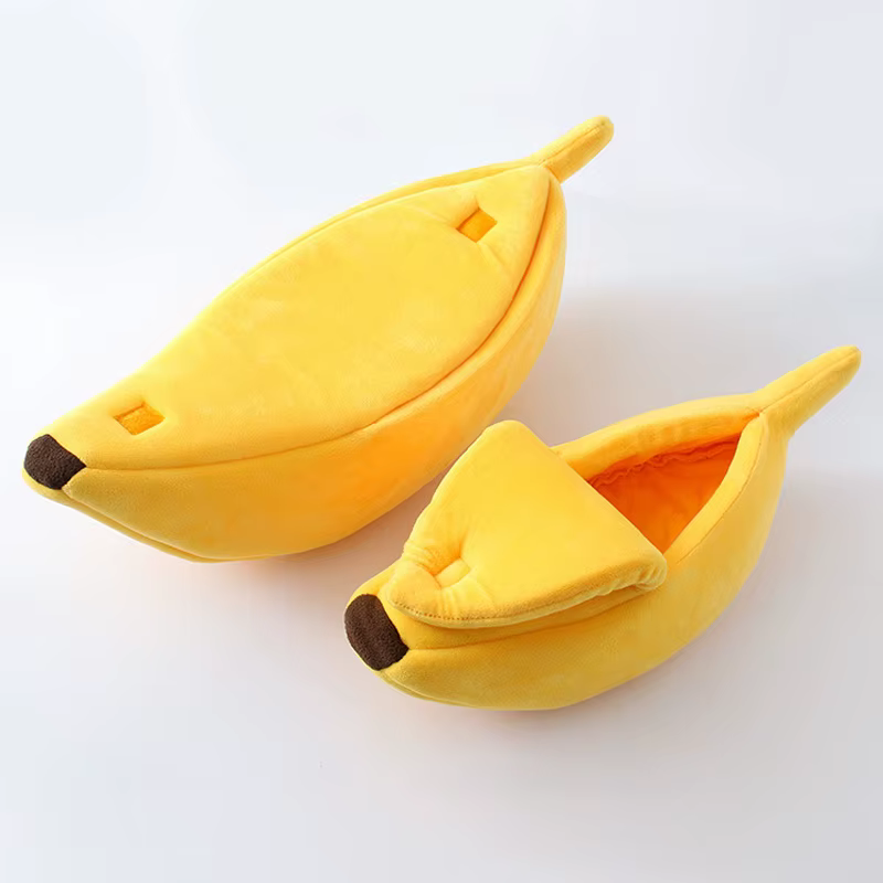 Winter Banana Cat Bed House, Funny Cute Cozy Cat Mat Beds, Warm Durable Portable Pet Basket Kennel, Dog Cushion, Cat Supplies Winter Banana Cat Bed House, Funny Cute Cozy Cat Mat Beds, Warm Durable Portable Pet Basket Kennel, Dog Cushion, Cat Supplies - Image 2