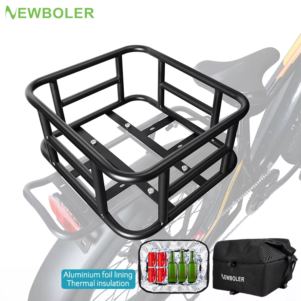 Rear Bike Basket, Bicycle Cargo Rack Bag, Large Capacity Front E-Bike Basket, Bike Baskets, Rear Rack for Outdoor Travel & Shopping Rear Bike Basket, Bicycle Cargo Rack Bag, Large Capacity Front E-Bike Basket, Bike Baskets, Rear Rack for Outdoor Travel & Shopping