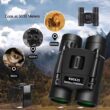 900x25 HD Zoom Portable Binoculars, Powerful Long-Range BAK4 Telescope, Folding Low-Light Binoculars for Hunting, Camping
