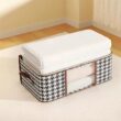 Large Clear Foldable Storage Box with Handles and Zipper, Dustproof Clothes Organizer for Home