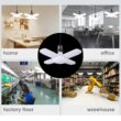 E27 Fan-Shape Foldable 28W LED Bulb, AC220V/110V Deformation Light for Home Ceiling Lights, Warehouse, Garage, White Leaf Light 6500K