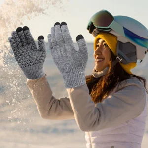 Electric Heated Gloves, Touch Screen Outdoor Riding Skiing Mitten, USB Heated Gloves for Backpacking Mountaineering (no battery)