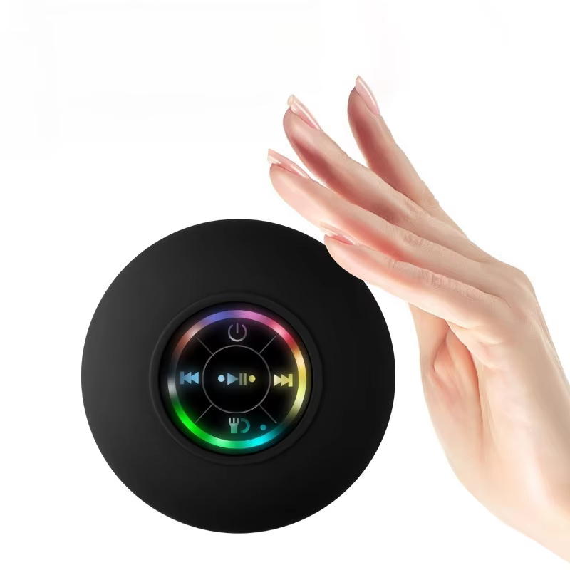 Bathroom Waterproof Wireless LED Suction Cup Mini Bluetooth Speaker, Portable Outdoor Sports Stereo Speakers, Black Bathroom Waterproof Wireless LED Suction Cup Mini Bluetooth Speaker, Portable Outdoor Sports Stereo Speakers, Black - Image 8