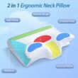 Cervical Memory Foam Pillow for Neck Pain Relief - Ergonomic Orthopedic Contour Support for Side & Back Sleepers