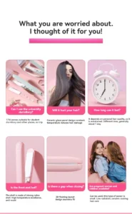 EU Plug Mini Fast-Heating Hair Straightener, Multicolor Clamp, Dual-Use for Straightening & Curling Hair, Fringe/Bangs Styling