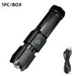 LED Camping Torch Flashlight, High Power, Rechargeable USB Spotlight, Zoom Lantern, Built-in Battery, for Fishing, Outdoor, Waterproof
