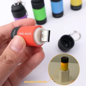 LED Micro Pocket Flashlight, Portable USB Rechargeable Keychain Flashlight, Waterproof Home Outdoor Hiking Camping Flashlight