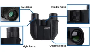 COMET Binoculars 10X25, Long Range Pocket HD Telescope, Folding Compact BAK4 Prism Binocular, Optical Scope FMC Lens for Hunting