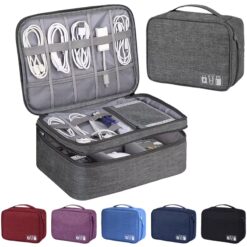 Travel Cable Storage Bag, Portable Waterproof Digital Electronic Storage Bag, USB Data Cable Charger Plug Storage Cable Storagebag
